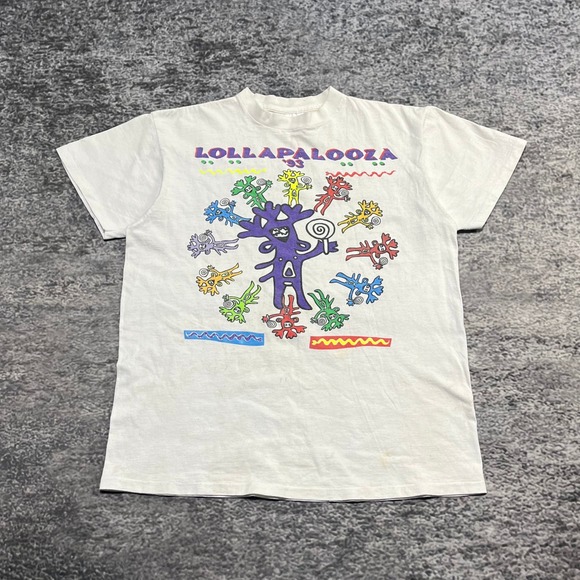 Vintage 1993 Lollapalooza T Shirt Music XL White Primus Alice In Chains Tool